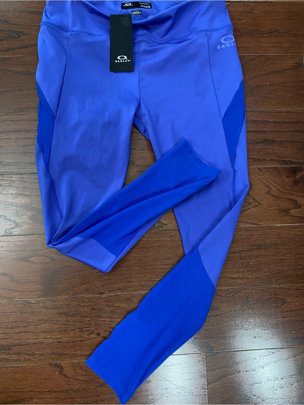 NWT Oakley Women’s Electric Blue Leggings Mesh Athletic Size XL  Yoga Running